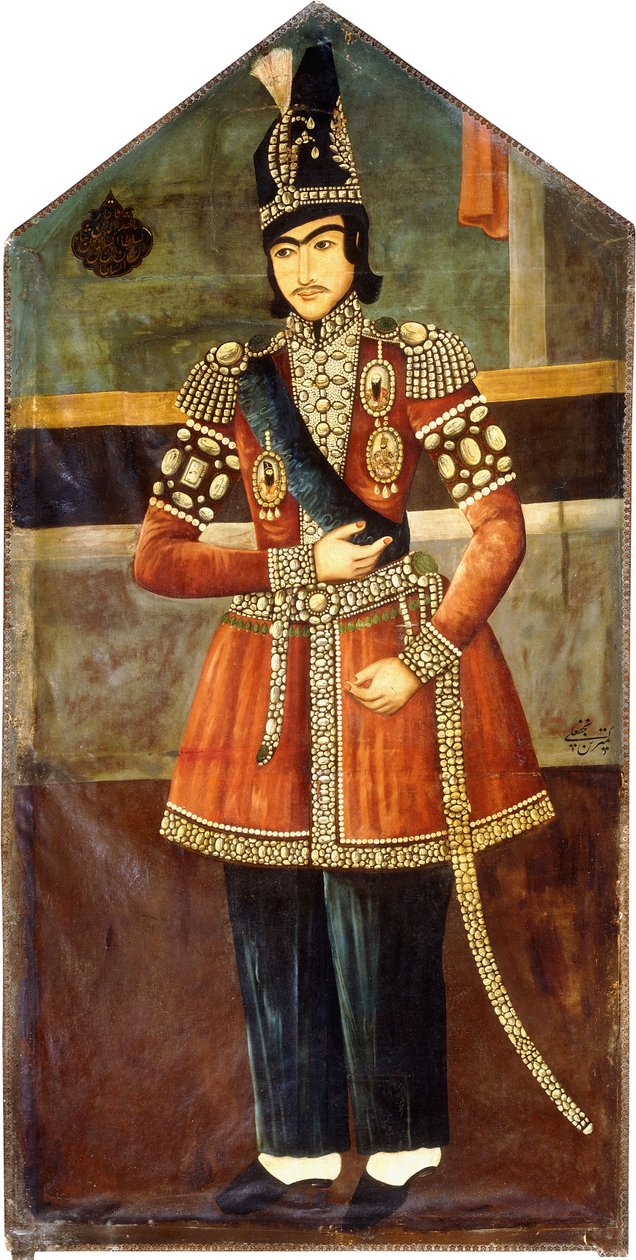 Portrait de Nasr-al-Din Shah, vers 1850 - Persian School