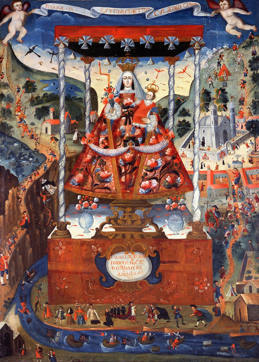 Notre-Dame de Cocharcas sous un baldaquin, 1765 - Peruvian School