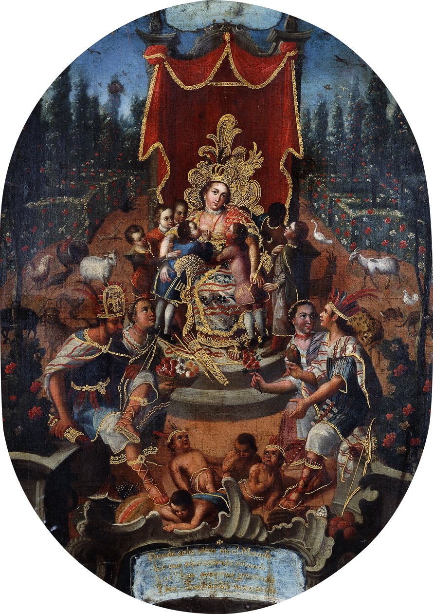 Amérique nourrissant des garçons nobles espagnols, vers 1770 - Peruvian School