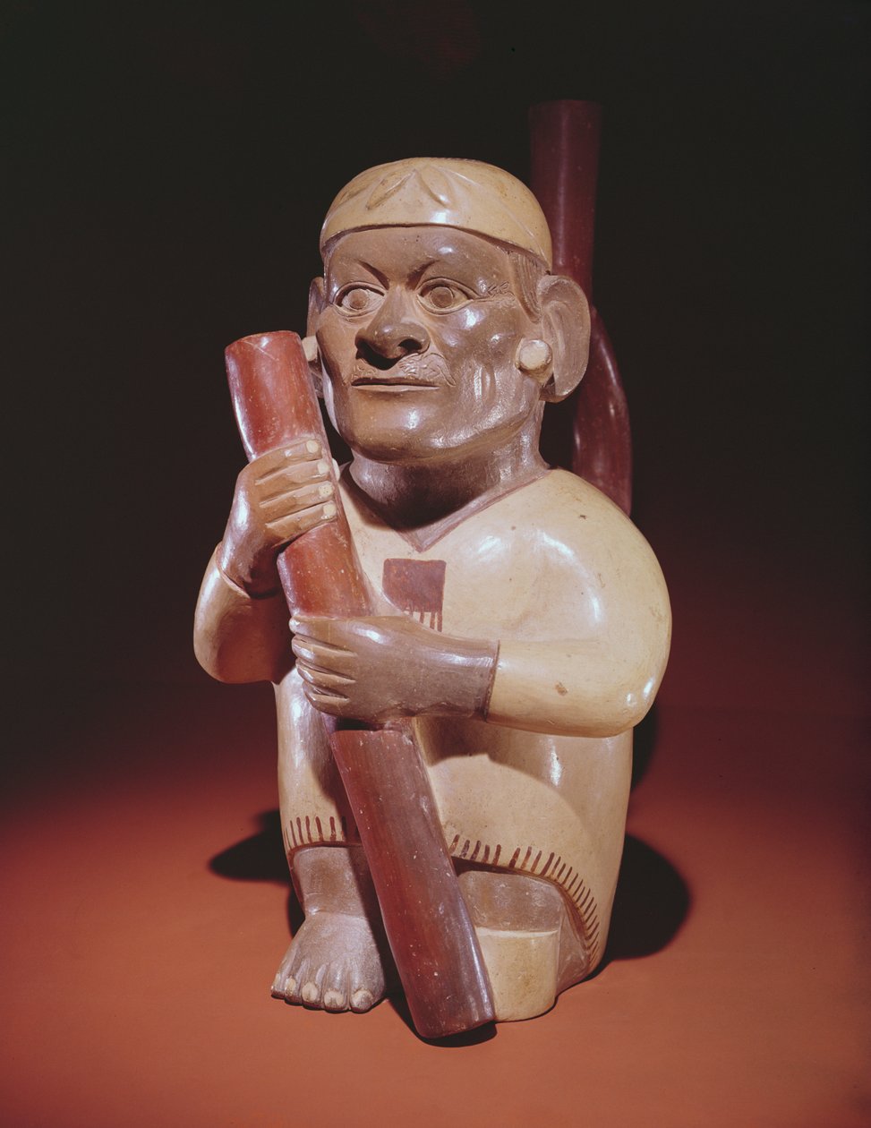 Homme assis à une jambe, culture Mochica - Peruvian School