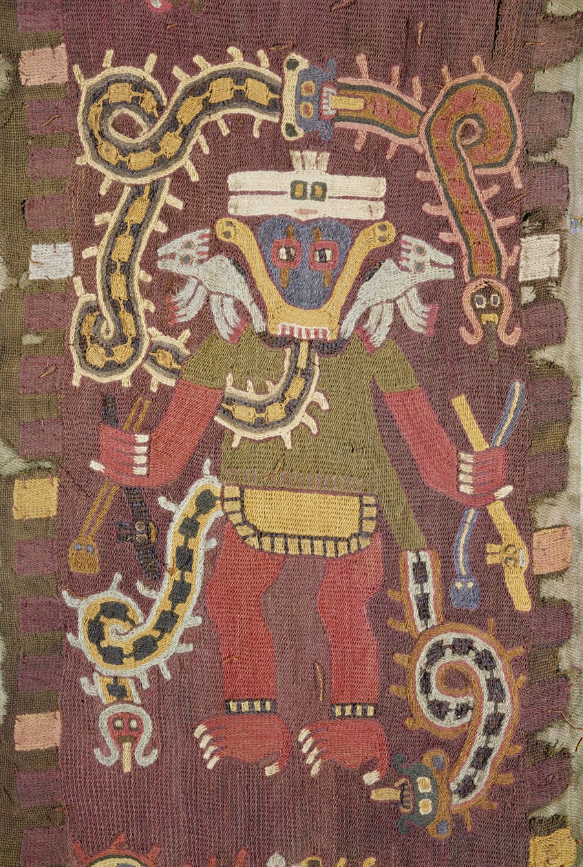 Figure mythologique en laine, Tribu Paracas - Peruvian School