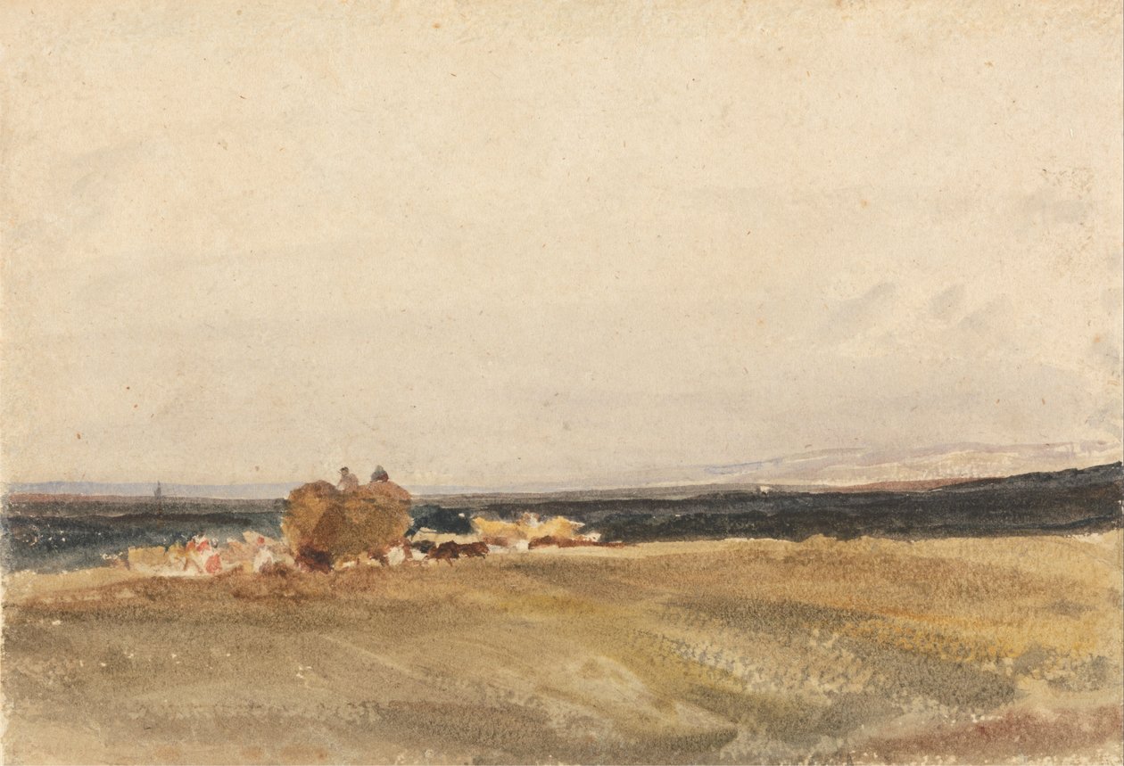 Un chariot de foin dans un paysage ouvert - Peter de Wint