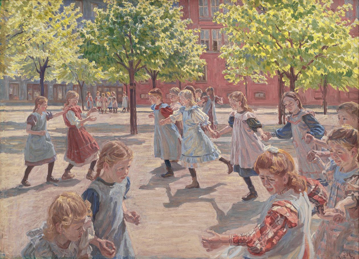 Enfants jouant, Place Enghave - Peter Marius Hansen