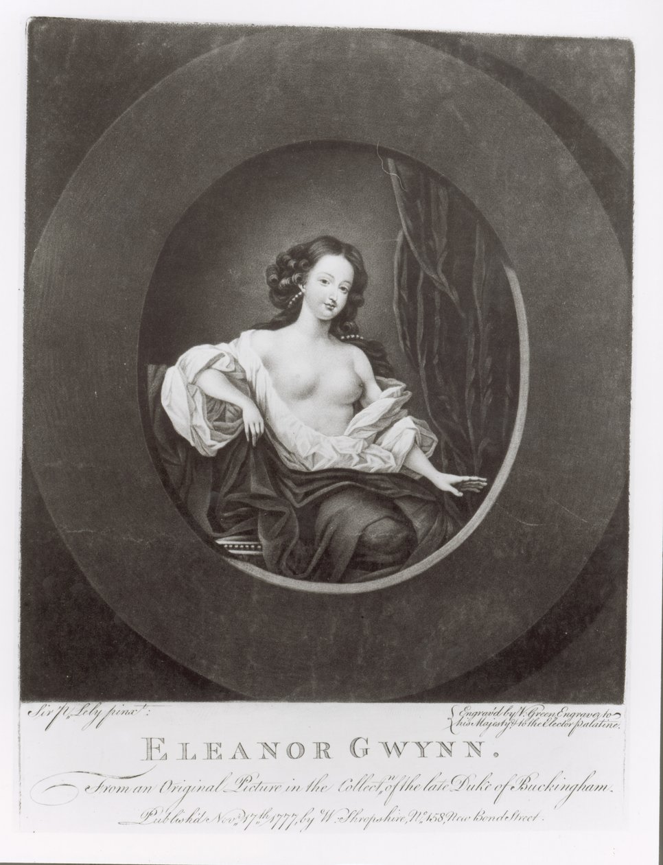 Eleanor (Nell) Gwynne (1650-87) gravée par Valentine Green (1739-1813) 1777 - Peter Lely