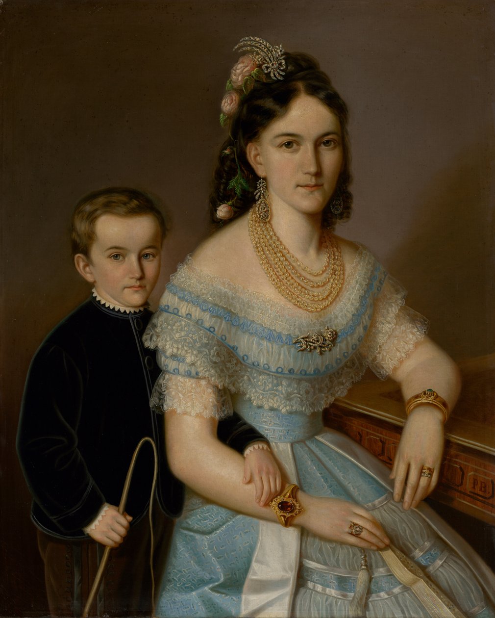 Portrait de Ľudmila Zmeškalová née Pongráczová avec son fils Jozef - Peter Michal Bohúň
