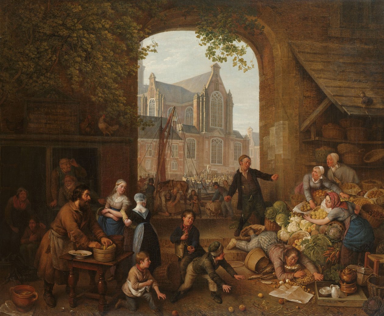 Deux ivrognes sur le marché près de la Westerkerk à Amsterdam - Peter Paul Joseph Noël