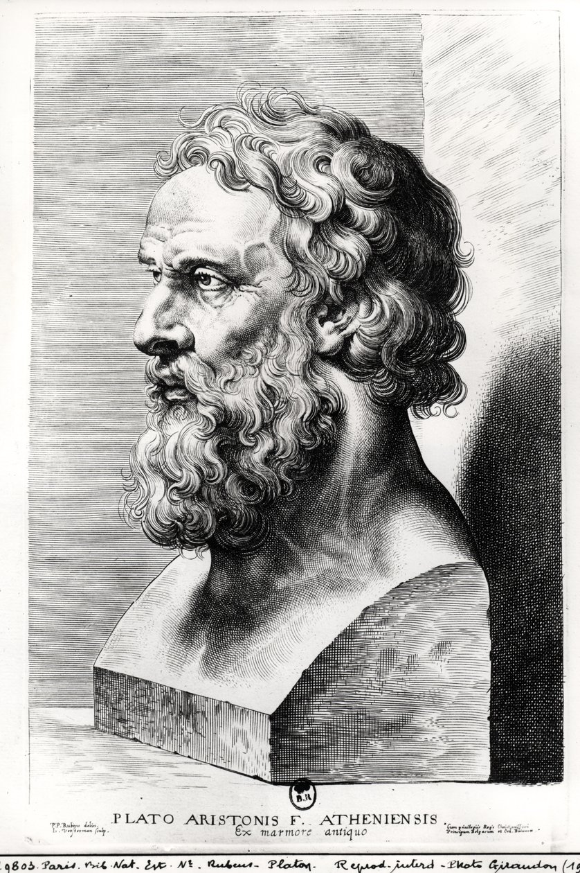 Buste de Platon (c.427-c.348 av. J.-C.) gravé par Lucas Emil Vorsterman (1595-1675) - Peter Paul Rubens