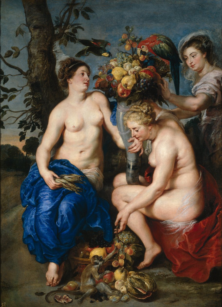 Cérès avec deux nymphes - Peter Paul Rubens