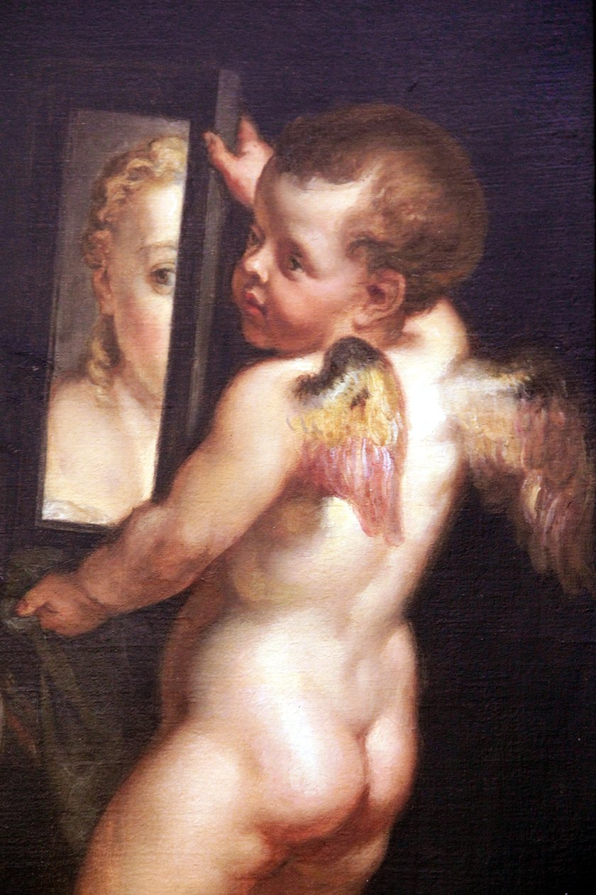Cupidon tenant un miroir (détail) - Peter Paul Rubens