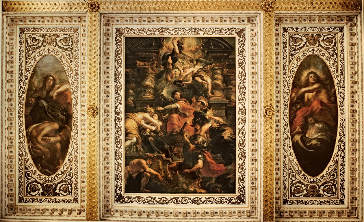 Le plafond de Whitehall : Le règne paisible du roi Jacques Ier (1566-1625) 1632-34 - Peter Paul Rubens