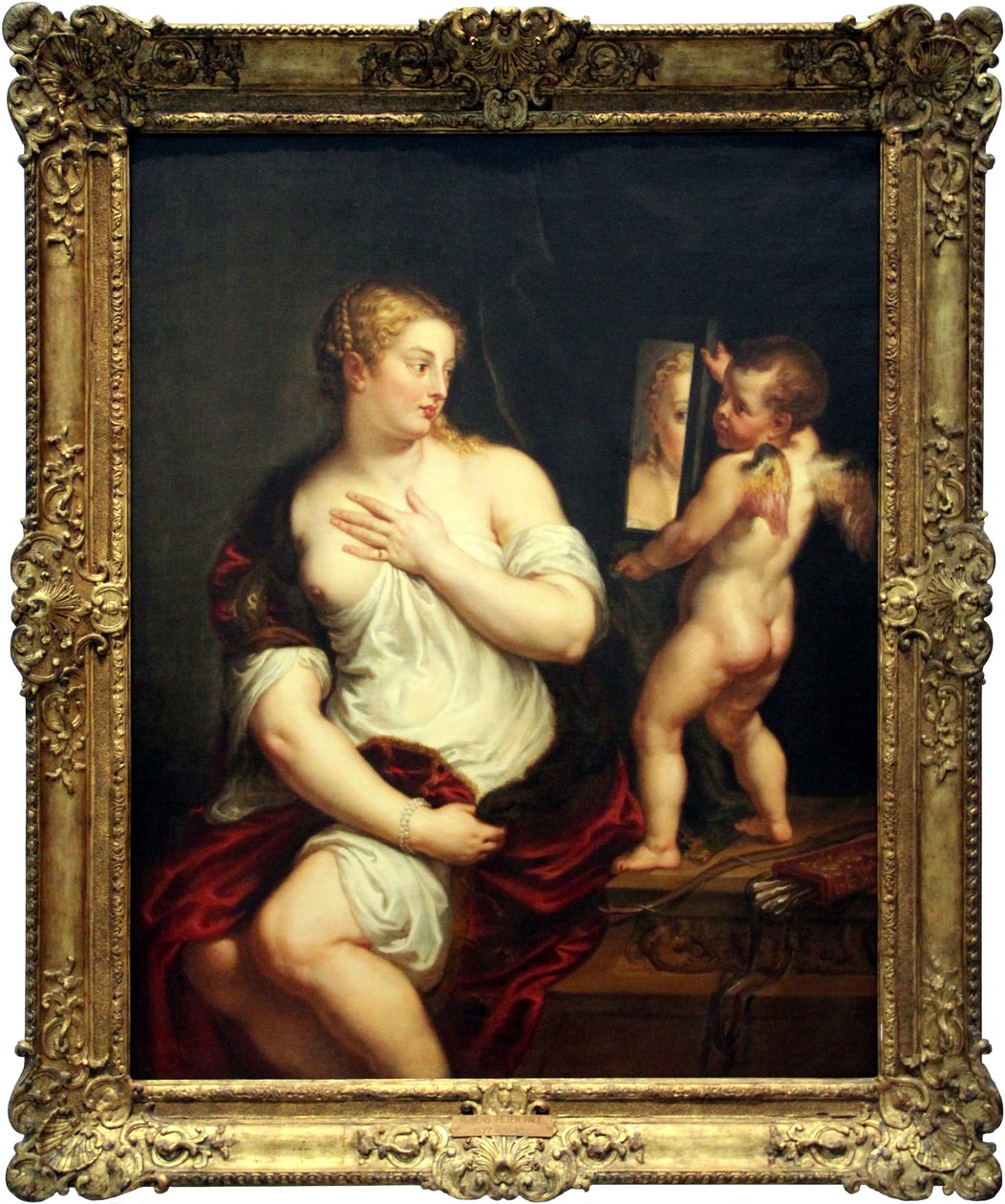 Vénus et Cupidon tenant un miroir - Peter Paul Rubens