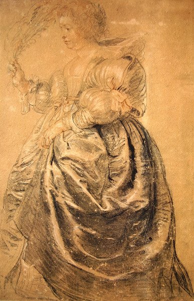 Femme avec un Éventail - Peter Paul Rubens