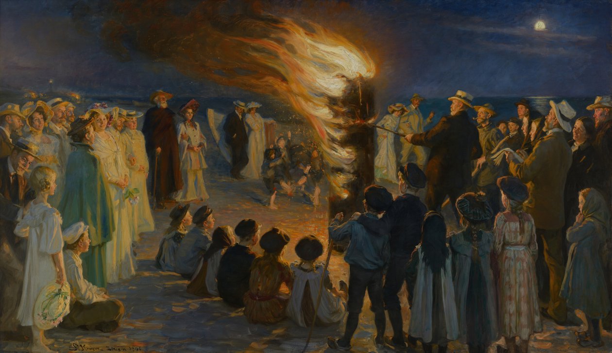 Feu de la Saint-Jean sur la plage de Skagen - Peder Severin Krøyer