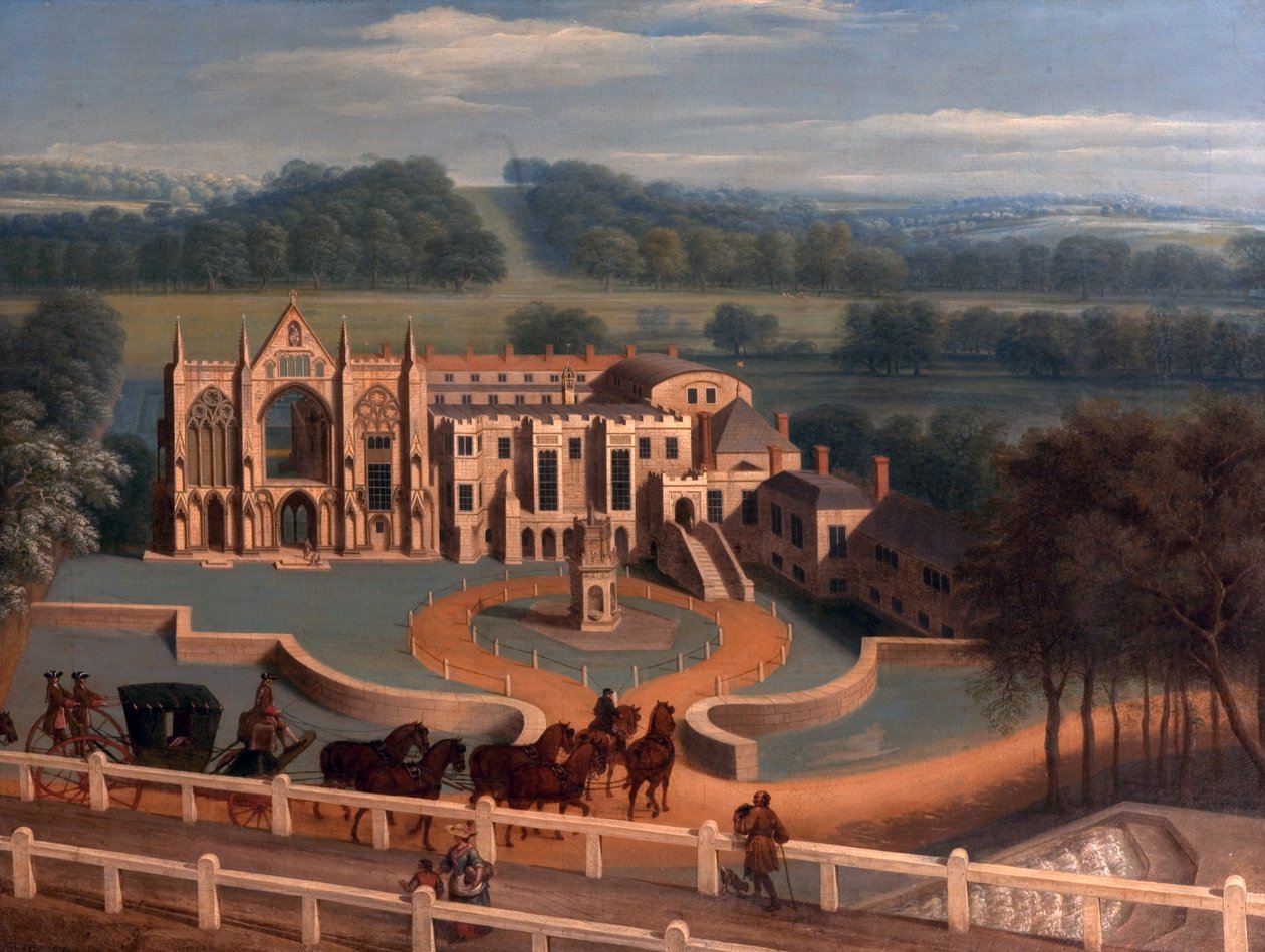 Abbaye de Newstead, Nottinghamshire, aspect ouest, 1730 - Peter Tillemans
