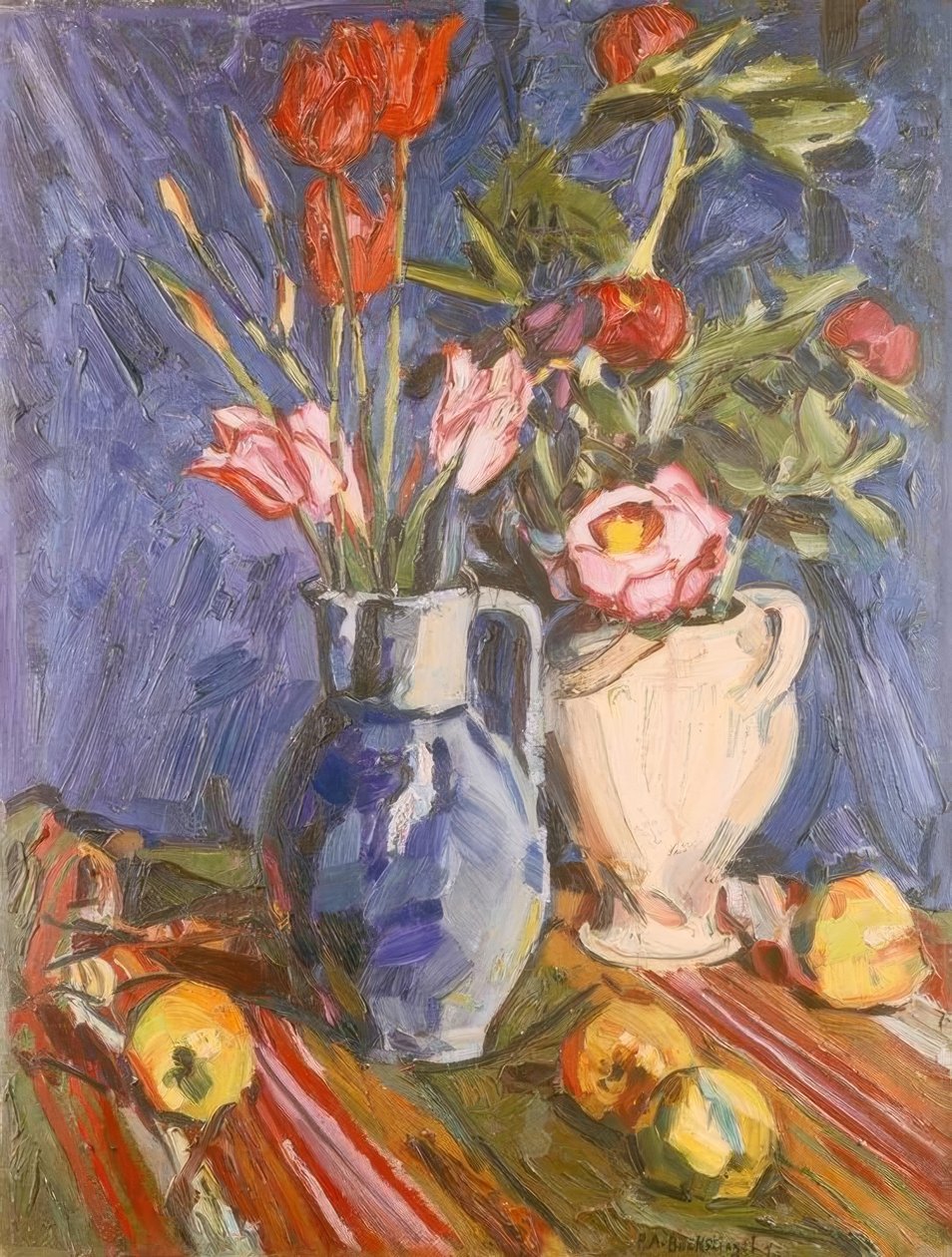 Nature morte avec fleurs et pommes - Peter August Böckstiegel