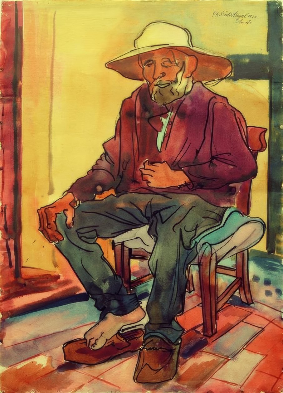 Paysans westphaliens se reposant (Thorlümke) - Peter August Böckstiegel