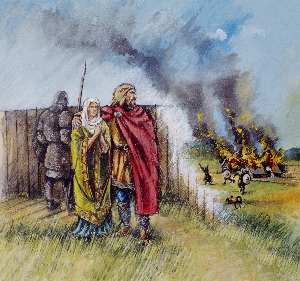 Homme et femme saxons, 8ème siècle, vers 1990-2010 - Peter Dunn