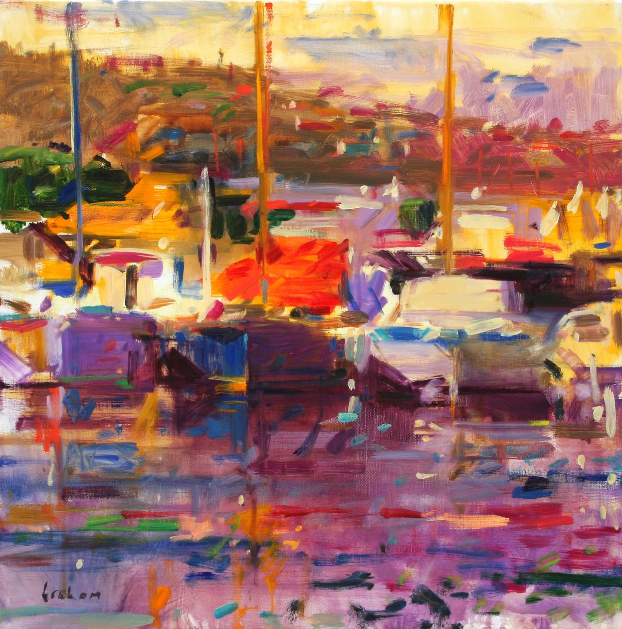 Bateau Bleu, St Tropez - Peter Graham (Contemporary)
