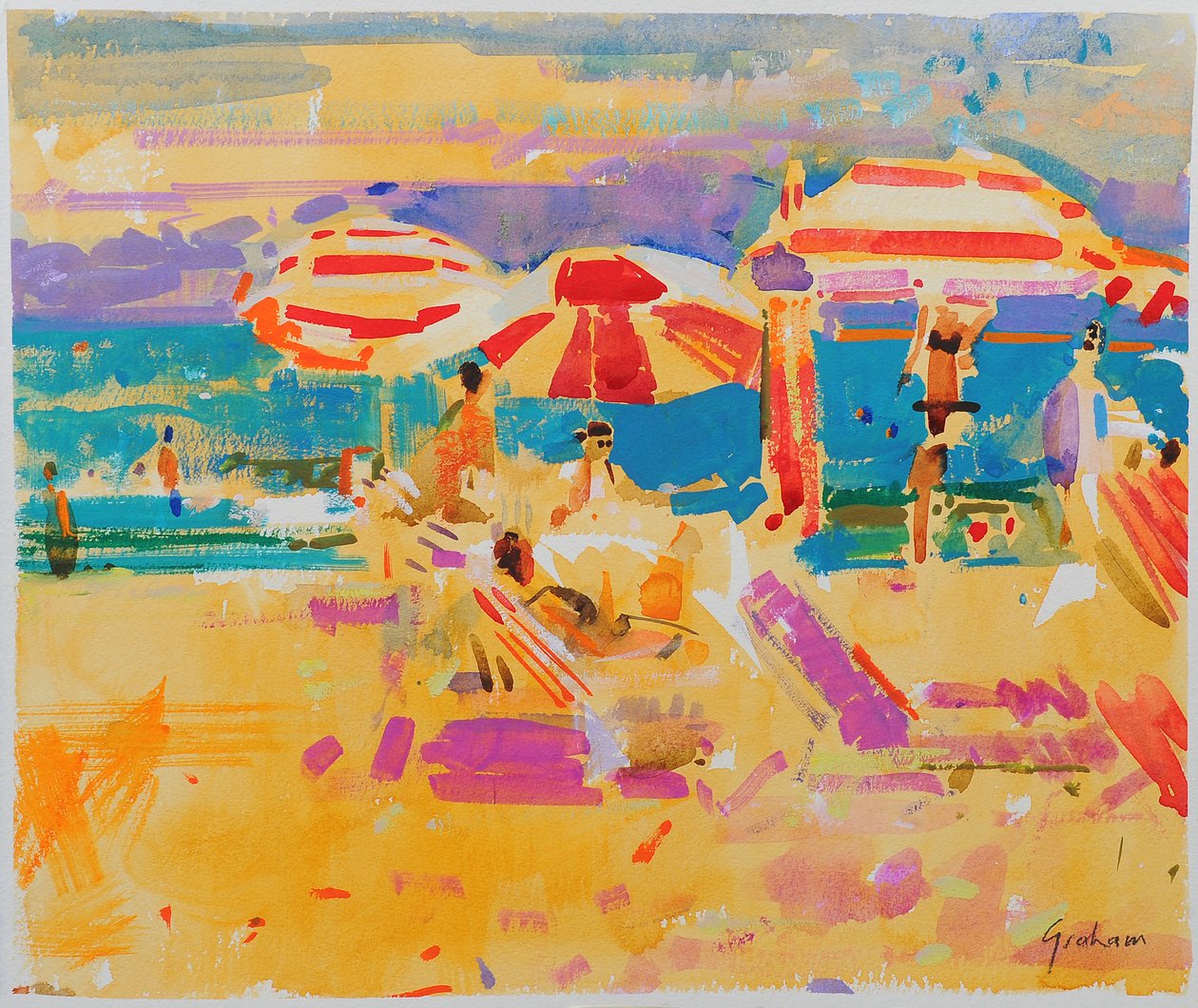 Parasols rouges, Miami - Peter Graham (Contemporary)