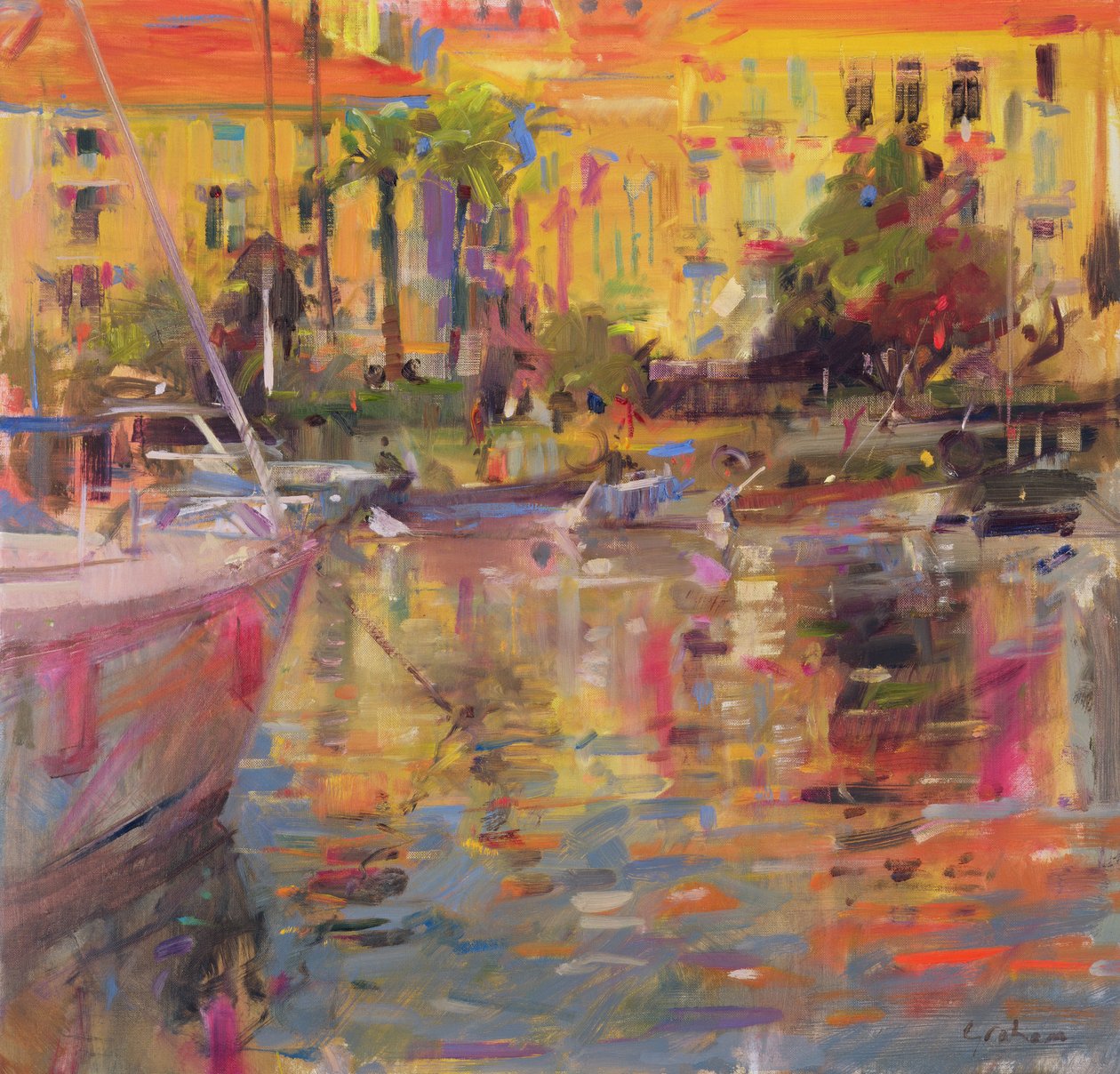 Amarrages sur la Riviera - Peter Graham (Contemporary)