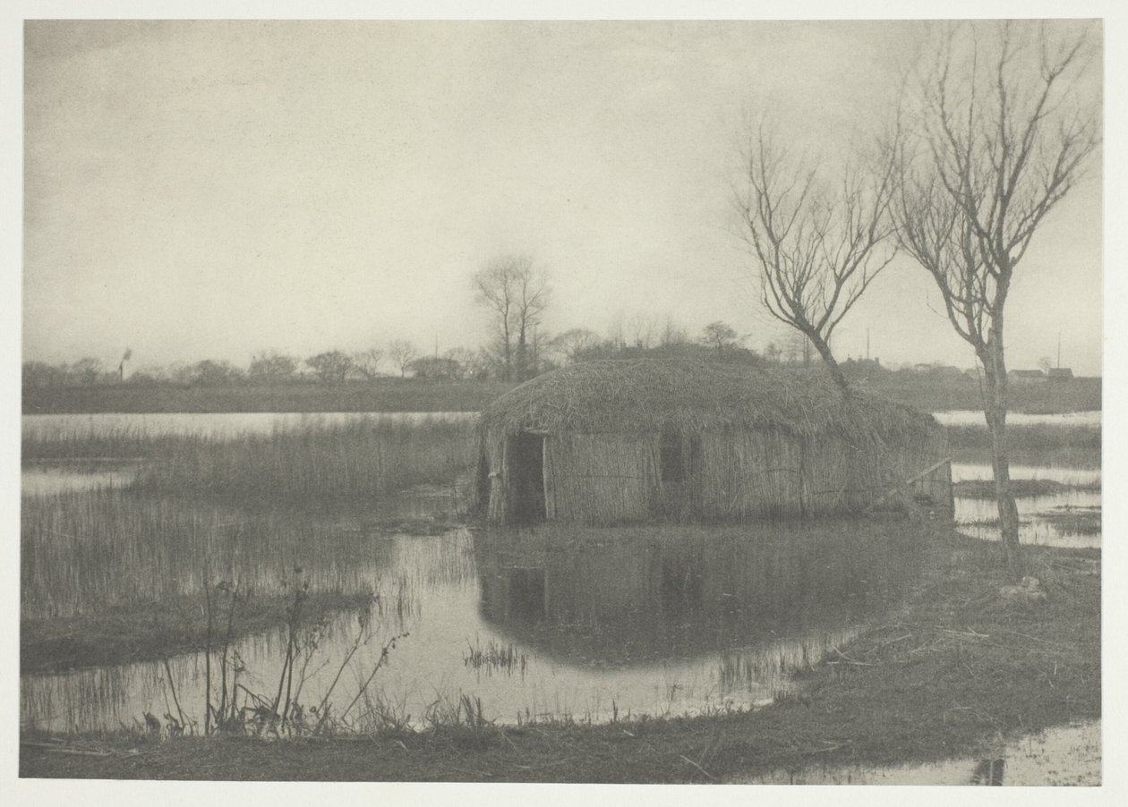 Un hangar à bateaux en roseau - Peter Henry Emerson