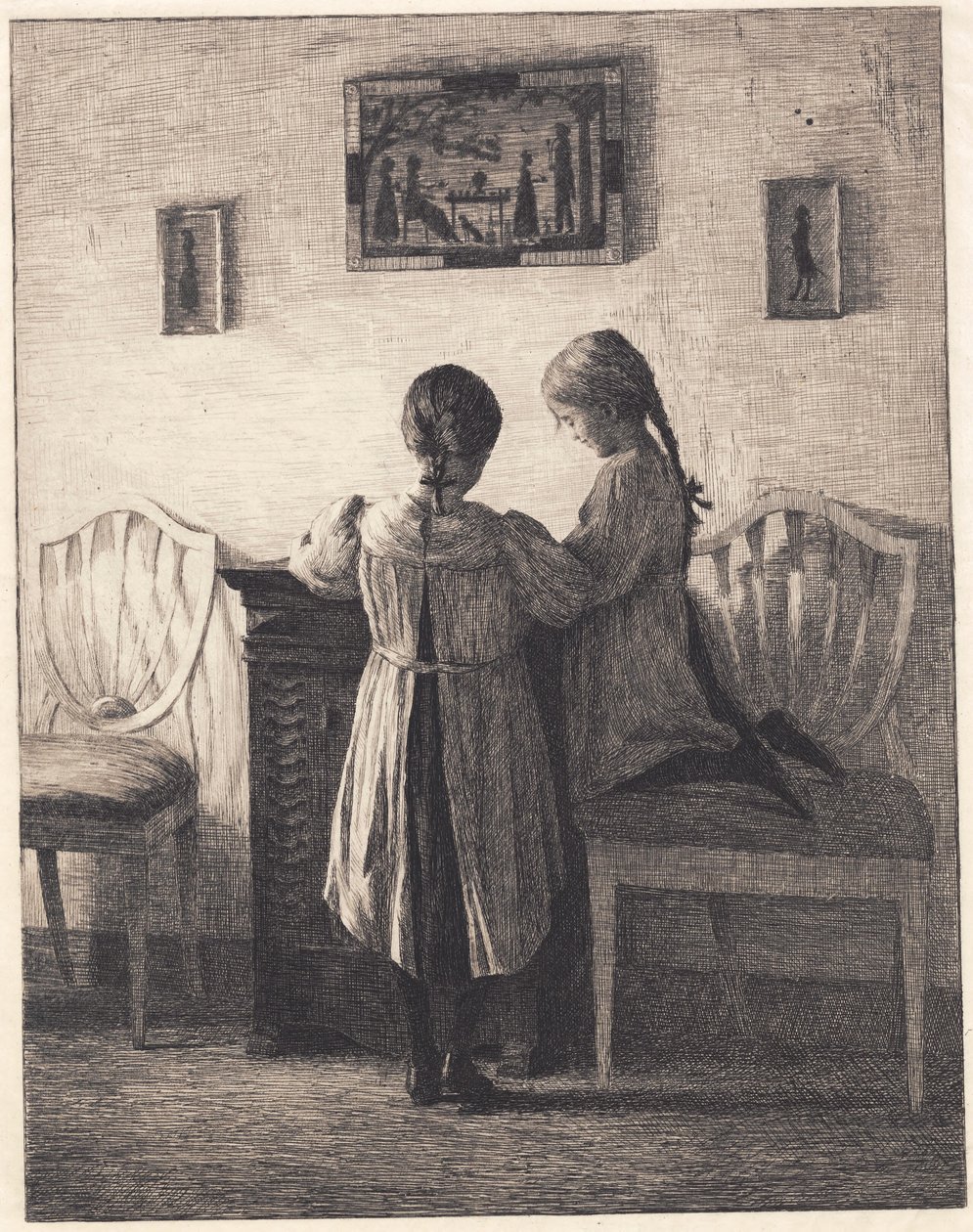 Intérieur avec deux petites filles - Peter Vilhelm Ilsted