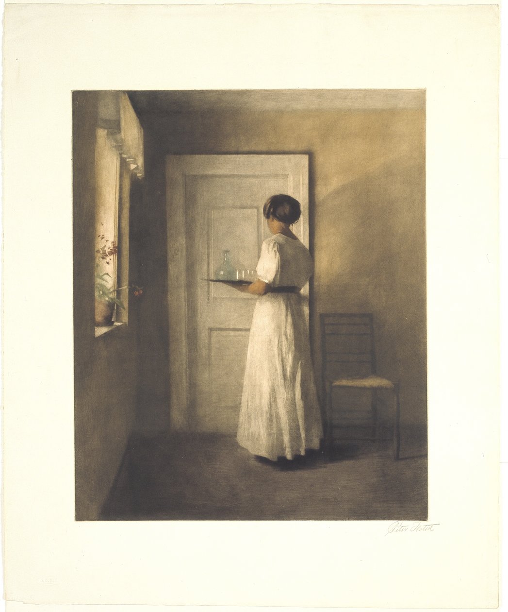 Jeune fille avec un plateau - Peter Vilhelm Ilsted