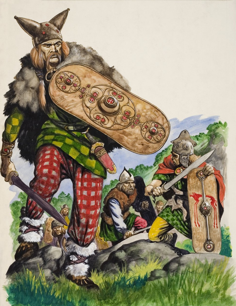 Guerriers celtiques (gouache sur papier) - Peter Jackson