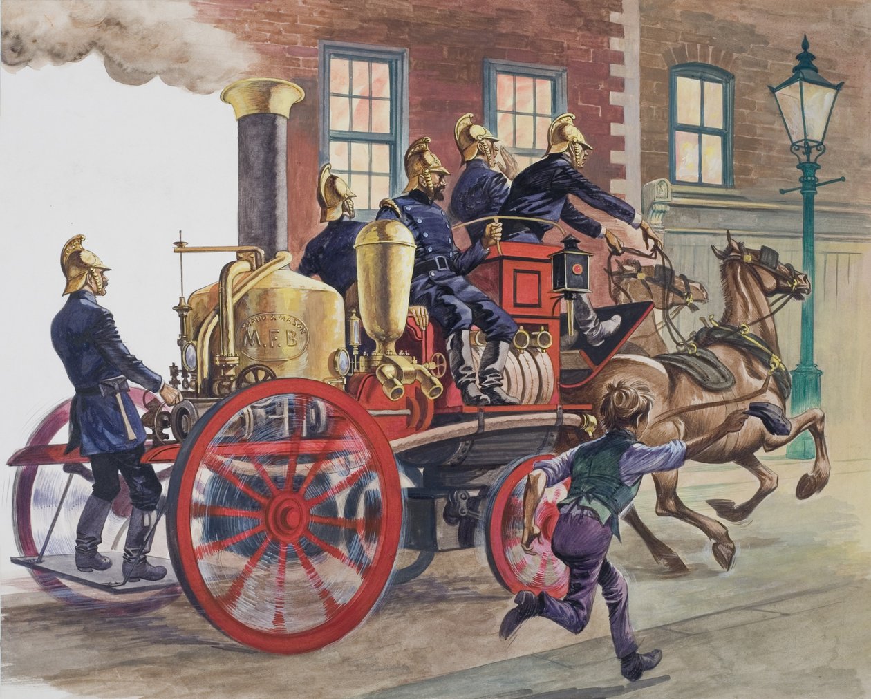 Véhicule de pompiers (gouache sur papier) - Peter Jackson