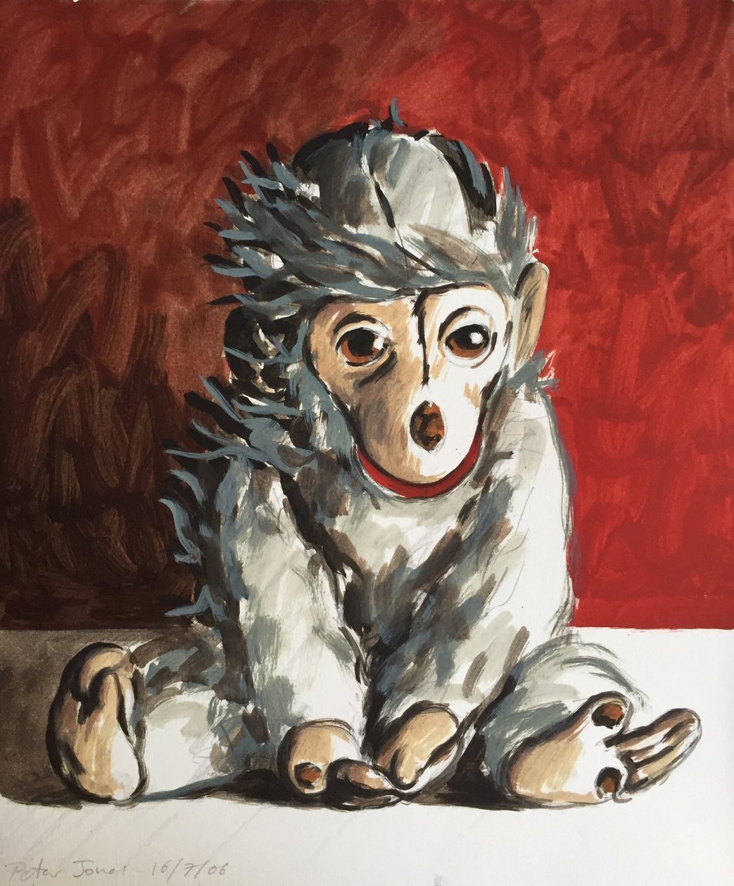 Singe blanc sur rouge, 2006 - Peter Jones
