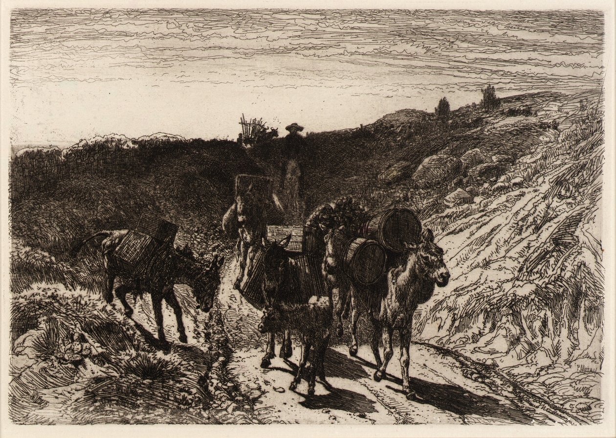 A Burro Train, Nouveau Mexique - Peter Moran
