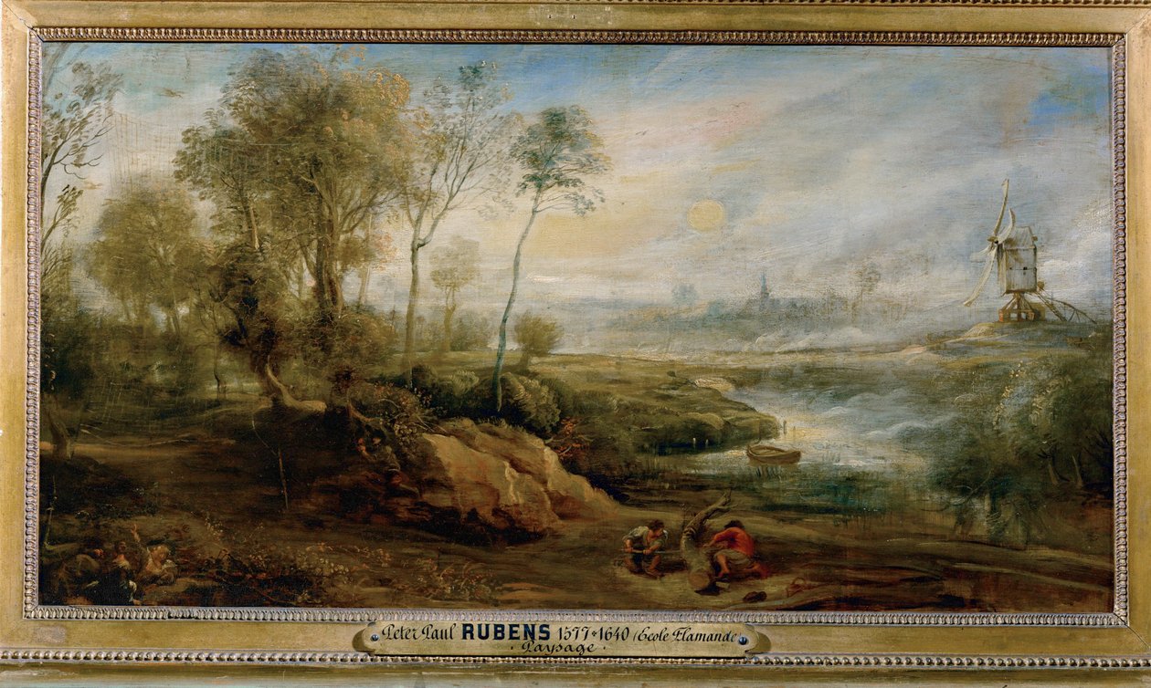 Paysage avec oiseleur (peinture sur bois) - Peter Paul Rubens