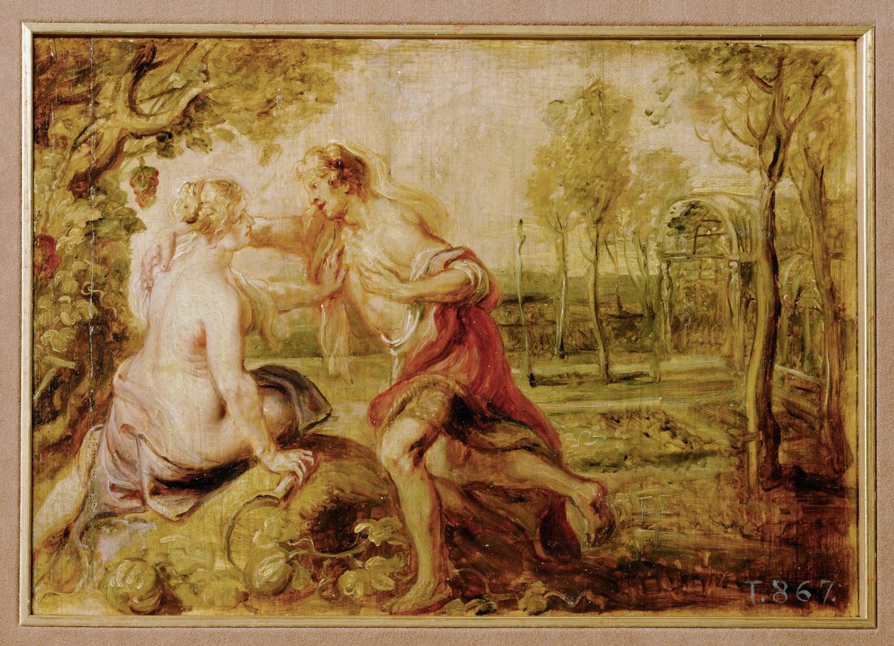 Vertumne et Pomone (peinture sur bois) - Peter Paul Rubens