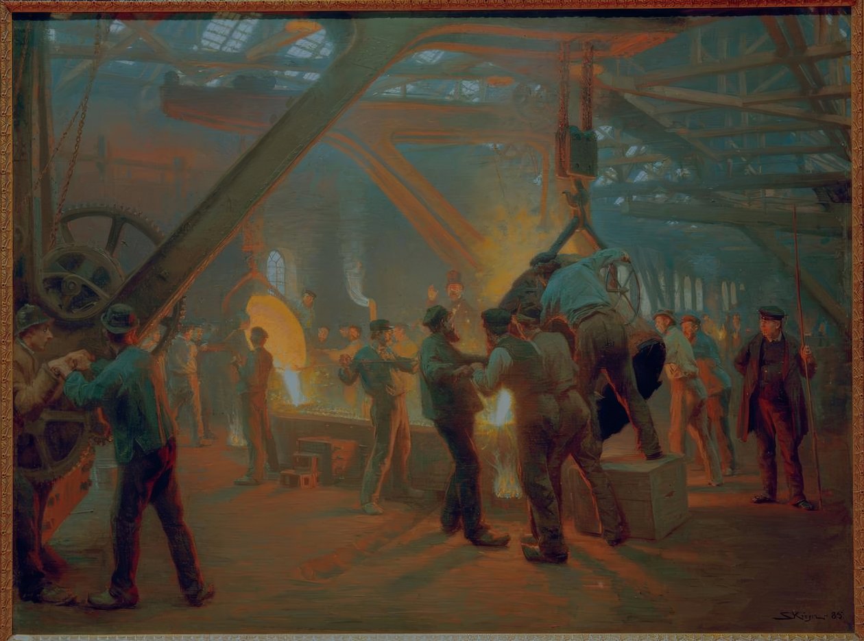 Dans la fonderie de Burmeister & Wain - Peder Severin Krøyer