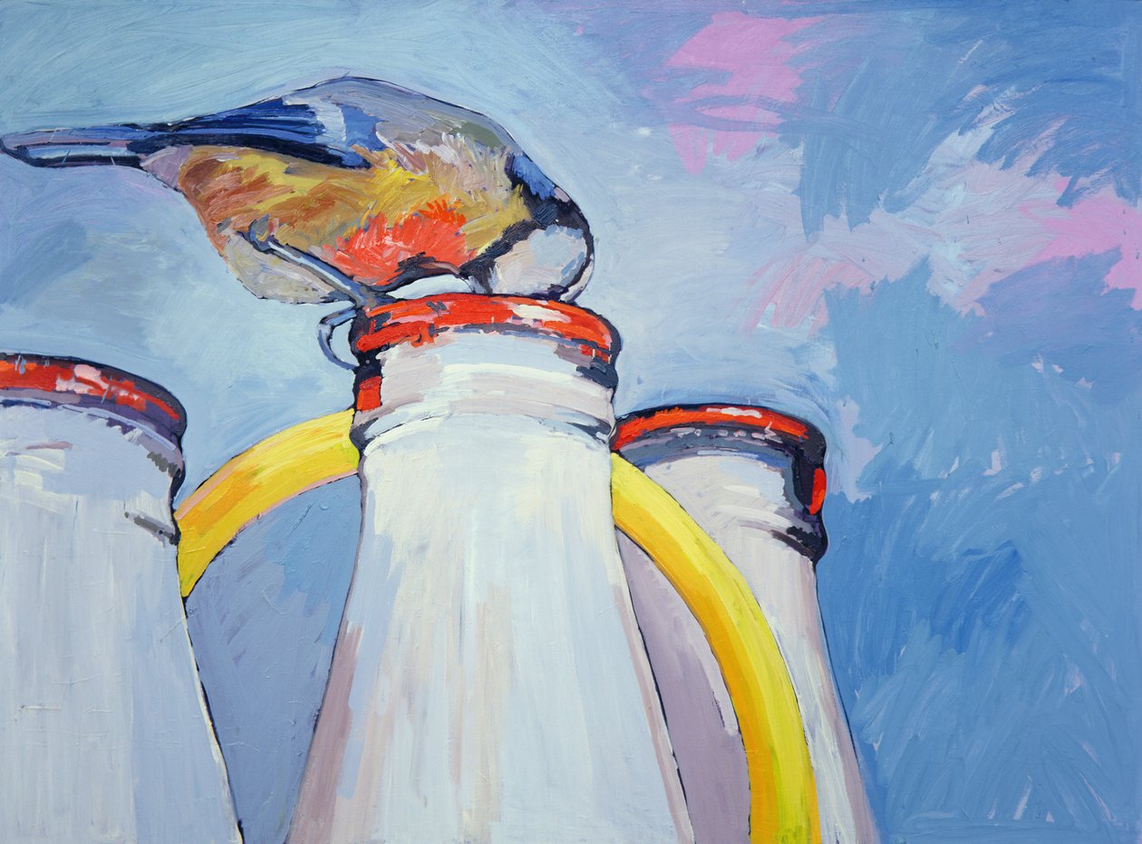 Mésange bleue et bouteille de lait - Peter Wilson