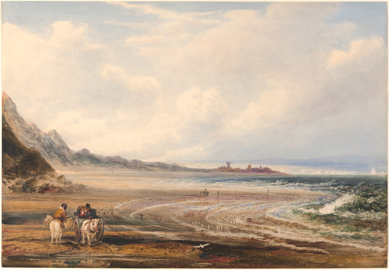 Voyageurs sur les sables près de Redcar - Peter de Wint