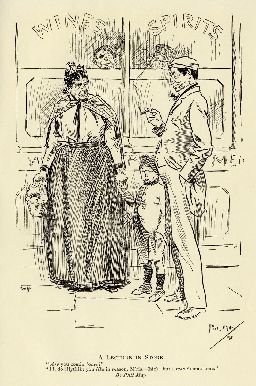 Une conférence en magasin, 1895 - Phil May