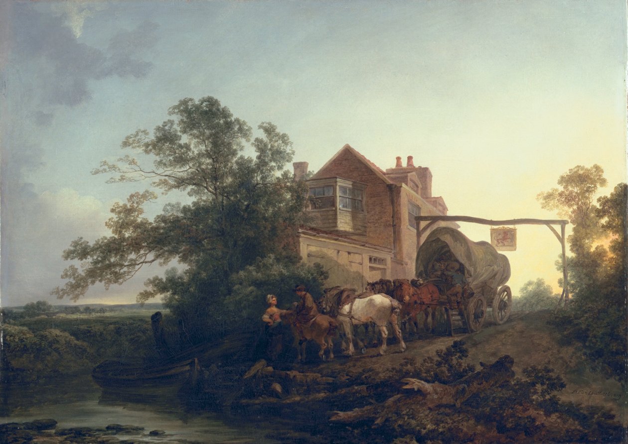 Chariot devant une auberge - Philippe Jacques de Loutherbourg