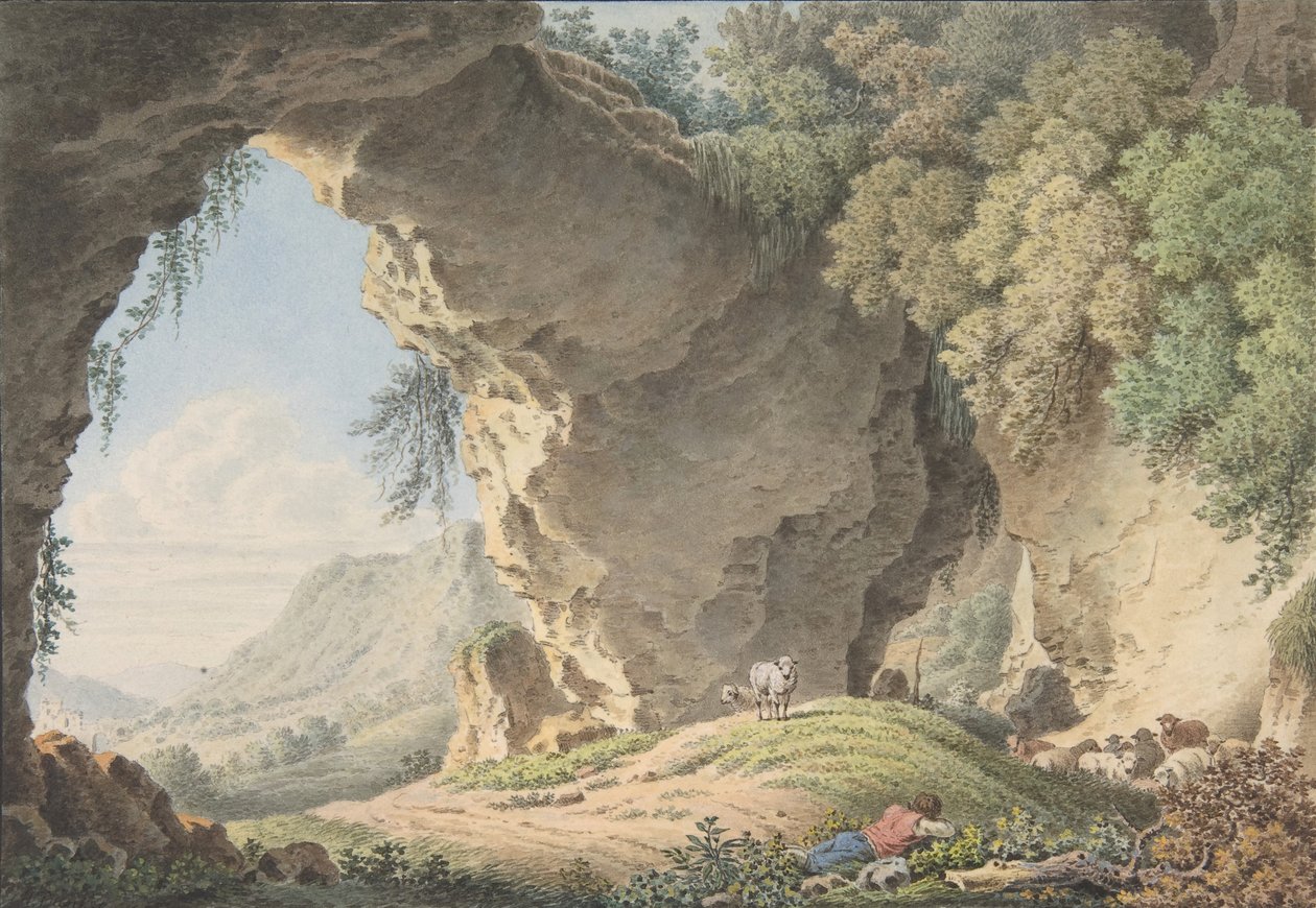 Paysage rocheux avec berger endormi, 1817 - Philip Heinrich Dunker