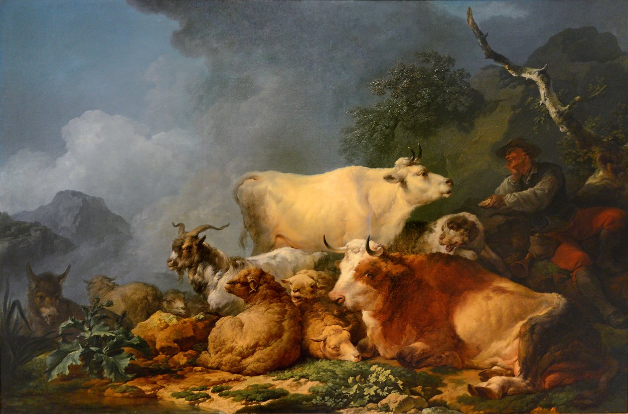 Paysage avec des animaux - Philip James de Loutherbourg