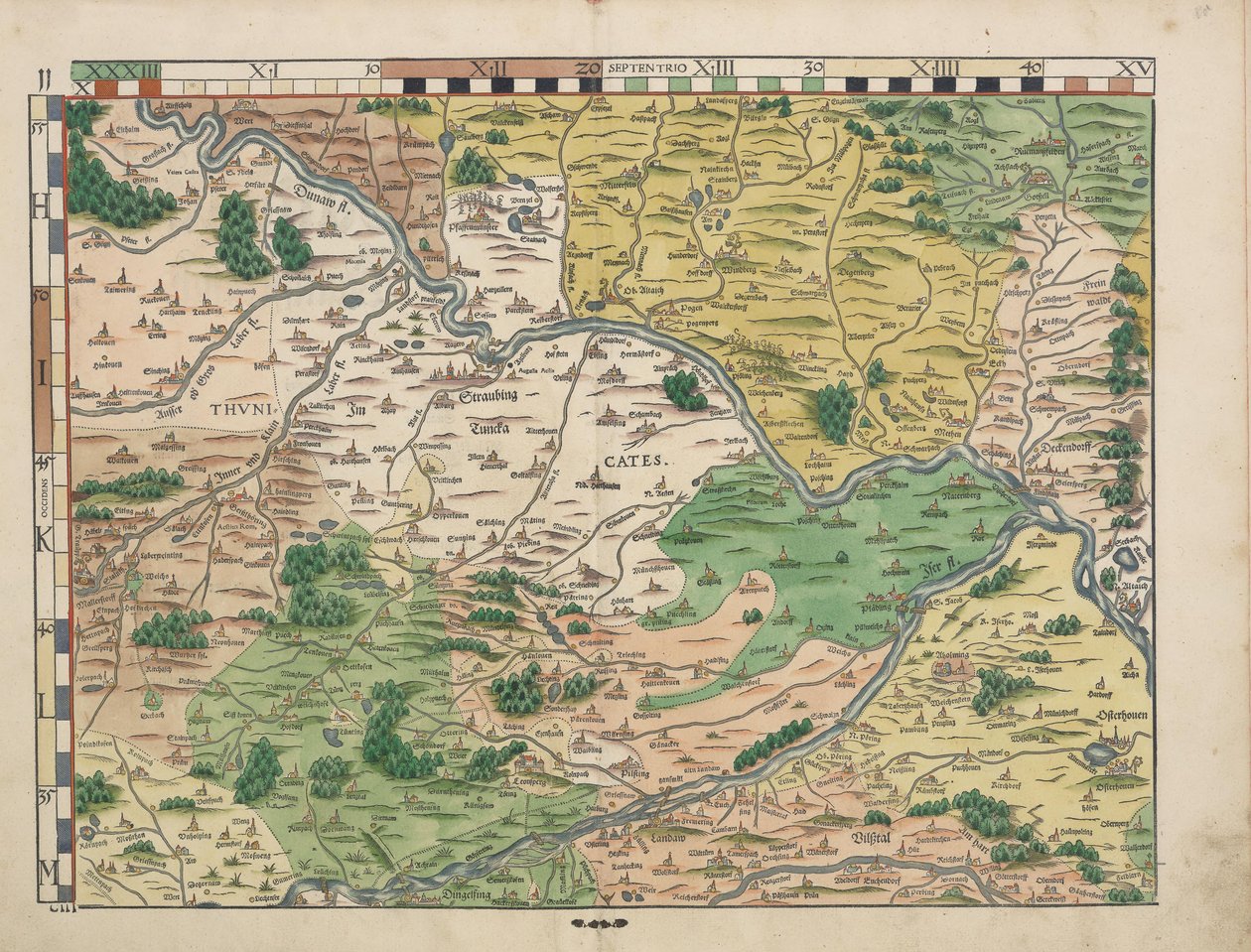 Cartes du pays de Bavière de 1568 (Tableau 11) - Philipp Apian