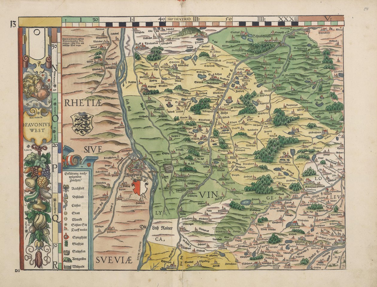 Cartes du pays de Bavière de 1568 (Tableau 13) - Philipp Apian