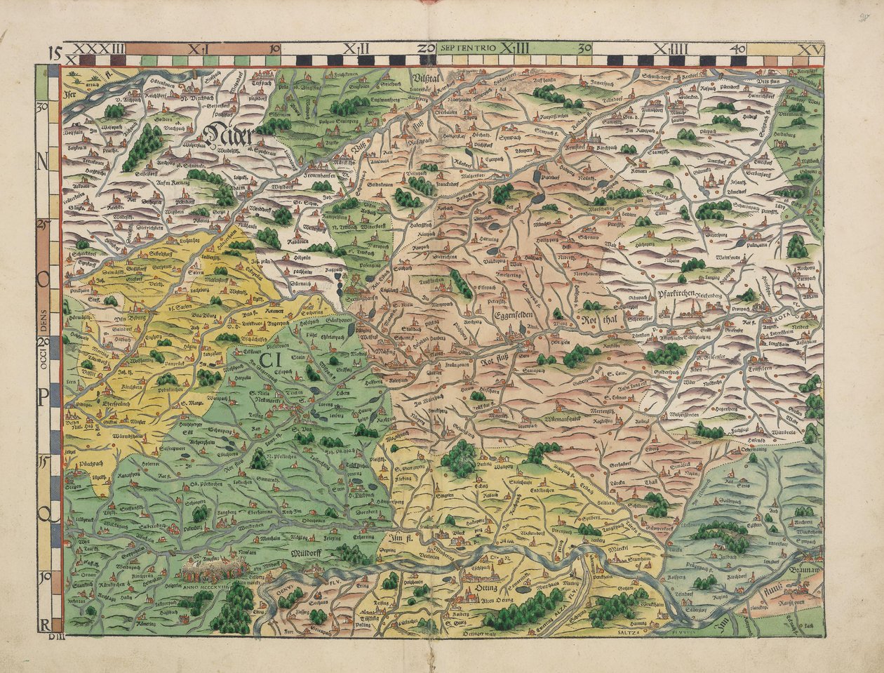 Cartes du pays de Bavière de 1568 (Tableau 15) - Philipp Apian