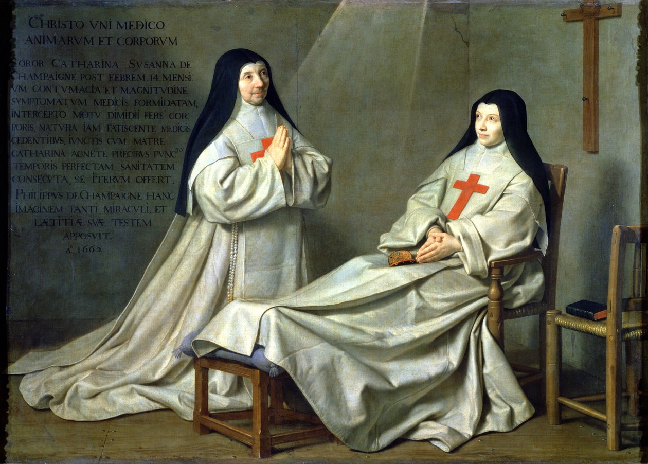 Portrait de Mère Catherine-Agnès Arnauld (1593-1671) et Sœur Catherine de Sainte-Suzanne Champaigne (1636-86) la fille de l