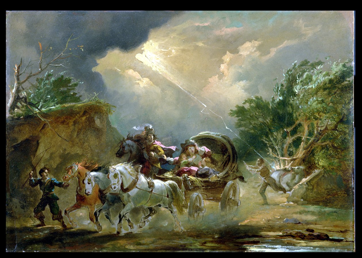 Coche dans un orage, 1790s - Philippe Jacques de Loutherbourg