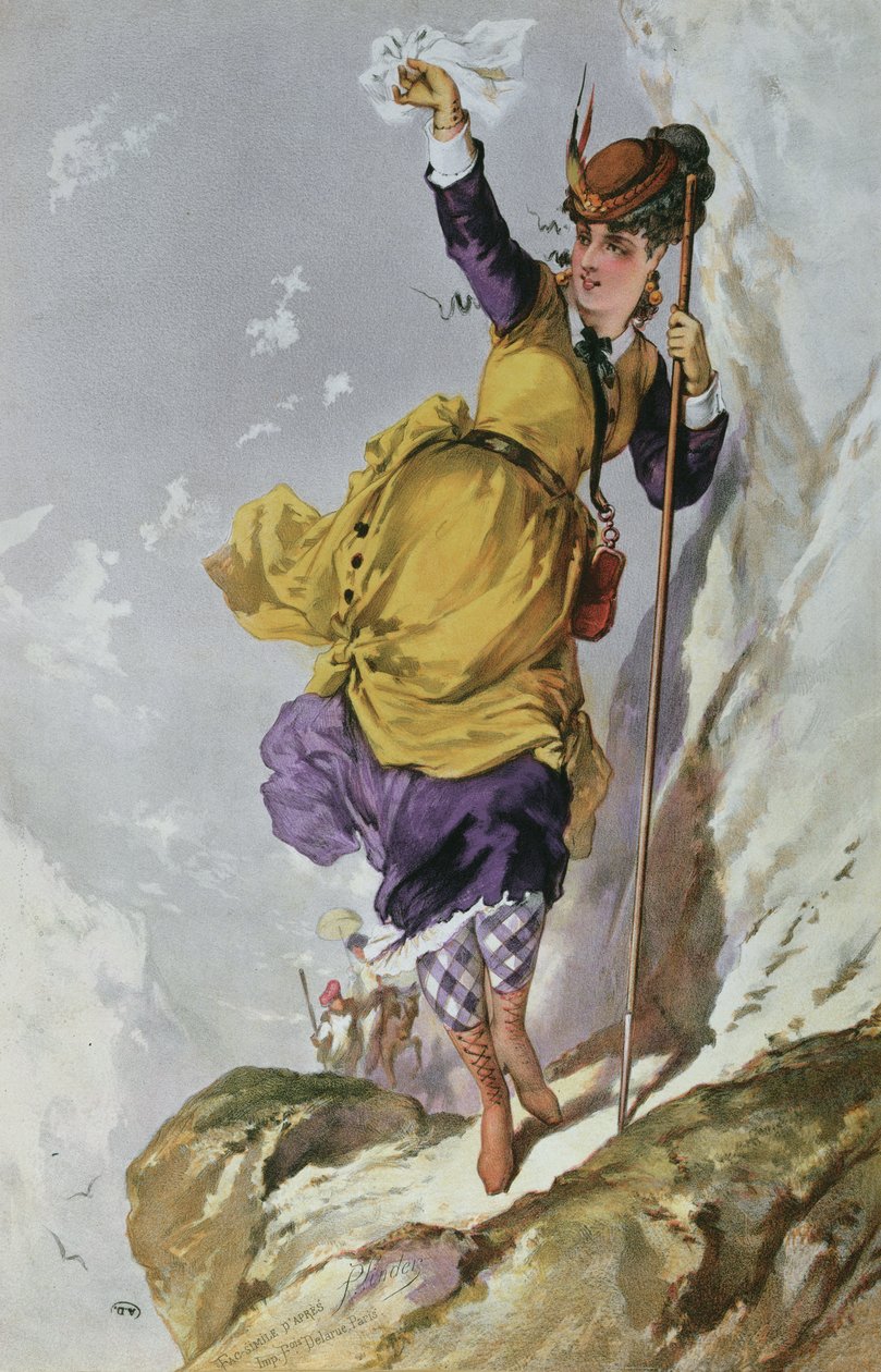 Femme escaladant une montagne, vers 1860-70 - Philippe Jacques after Linder