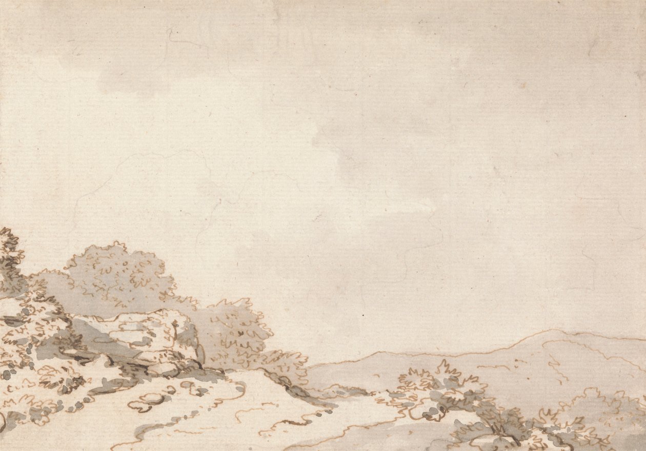 Un chemin sur une colline - Philippe Jacques de Loutherbourg