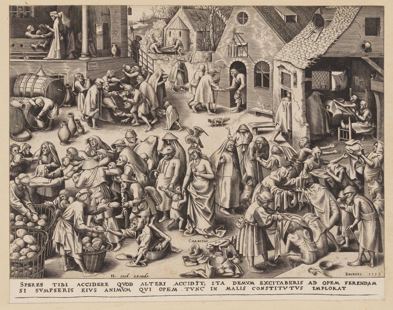 La charité, tirée des Sept vertus - Philips Galle