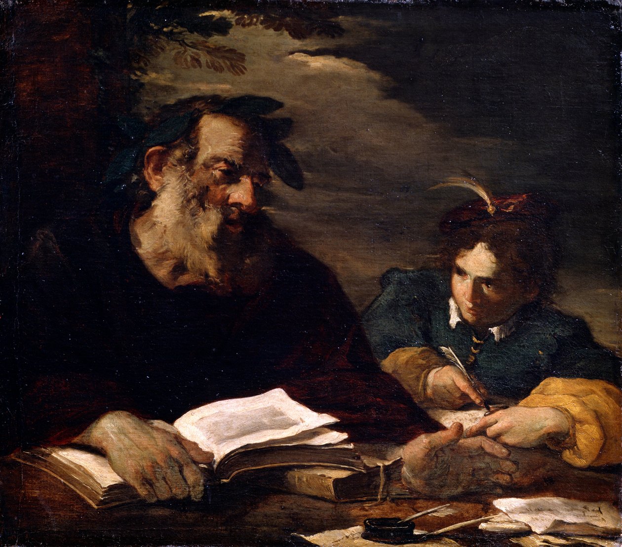 Homère dictant ses poèmes, 17ème siècle - Pier Francesco Mola