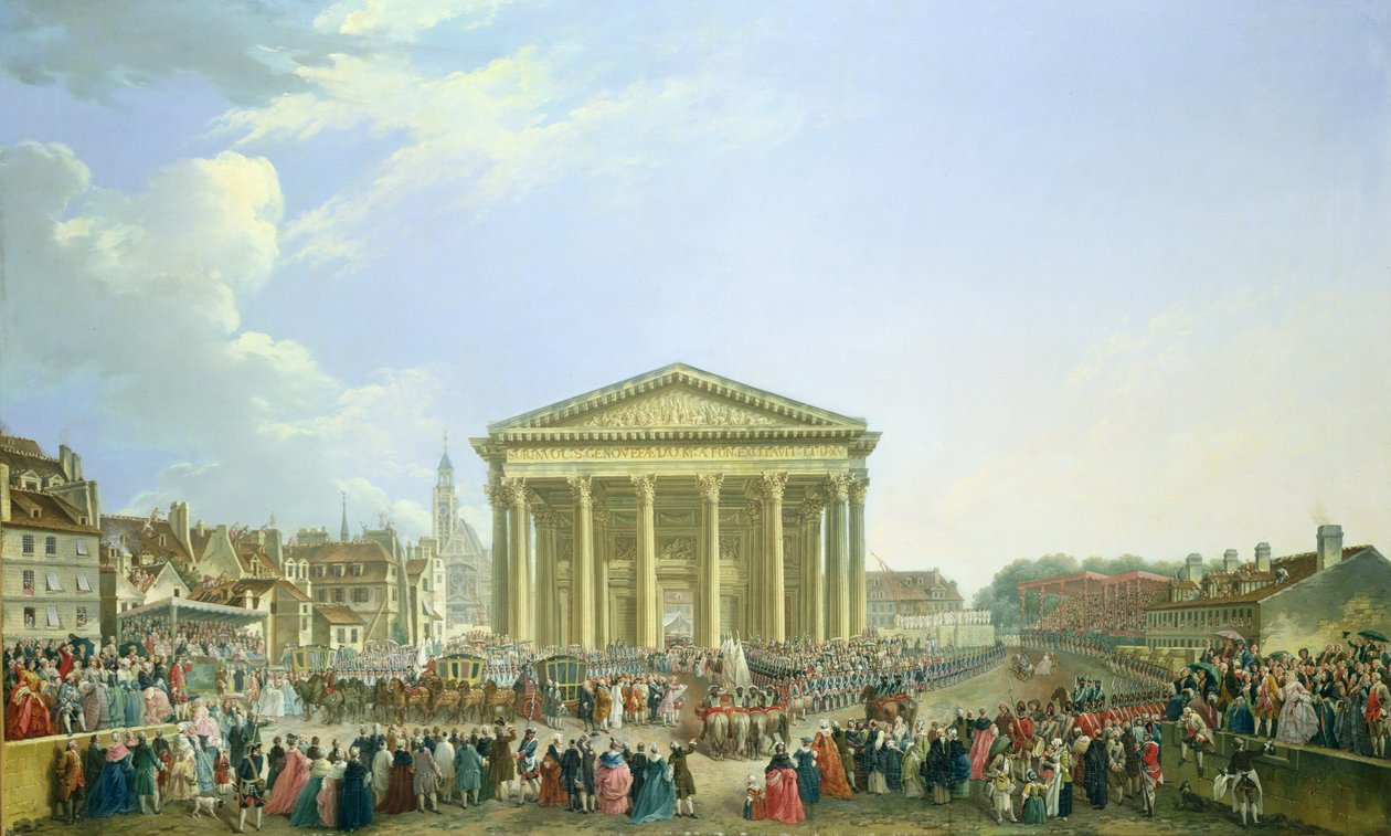 Cérémonie de la pose de la première pierre de la nouvelle église de Sainte-Geneviève en 1763, 1764 - Pierre Antoine Demachy